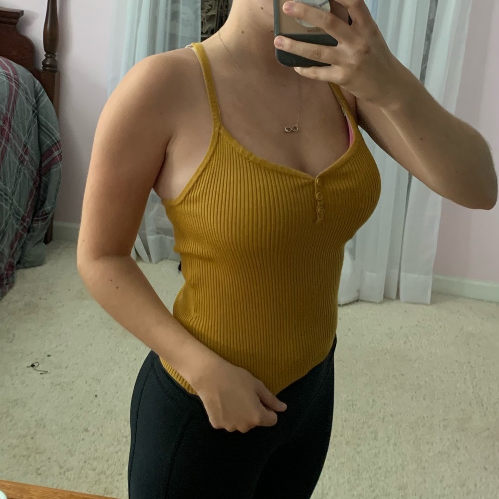 Mustard Ribbed Tank